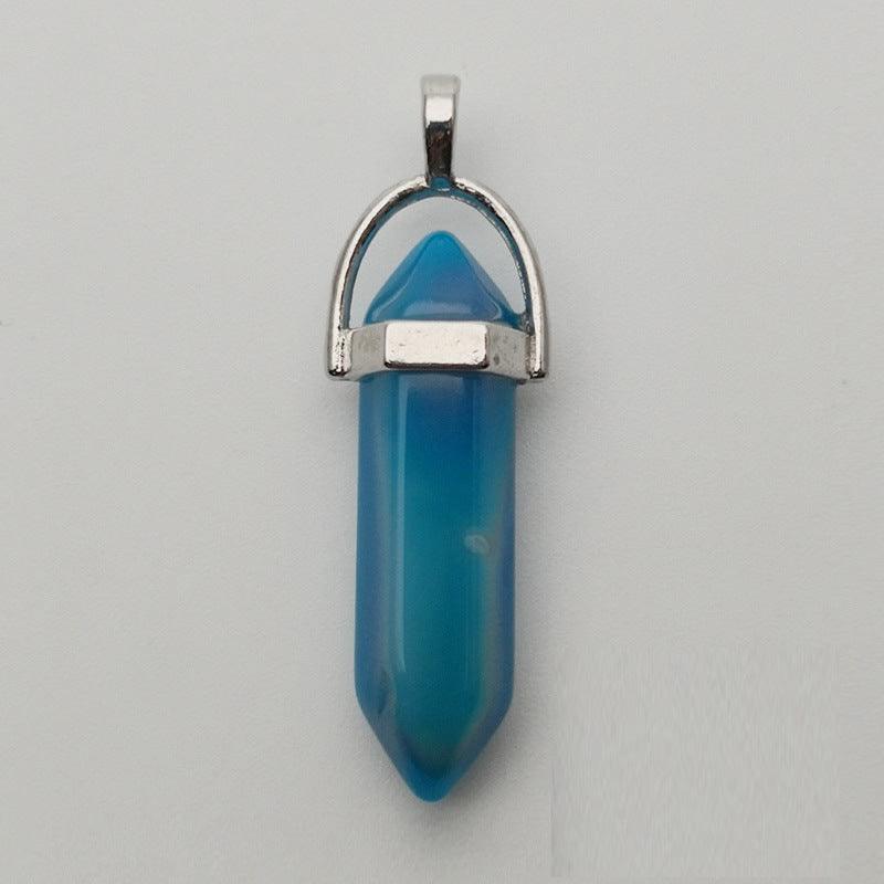 Natural stone pendant, NATURE COLLECTION|Blue Agate (dyed agate)