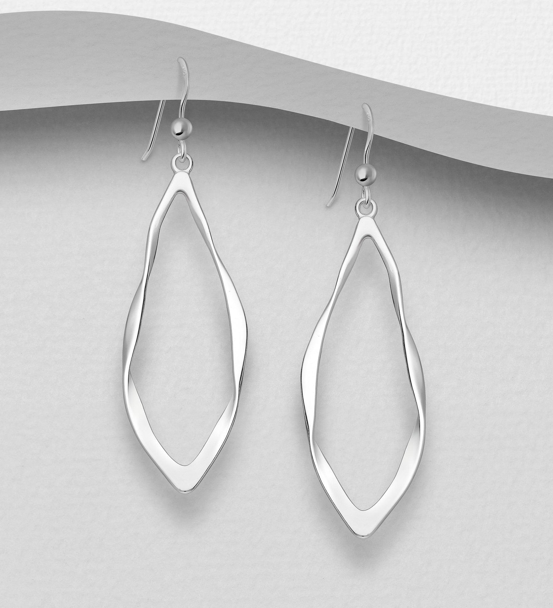 Silver earrings, PREMIUM COLLECTION|Minimalistic Oval Earrings