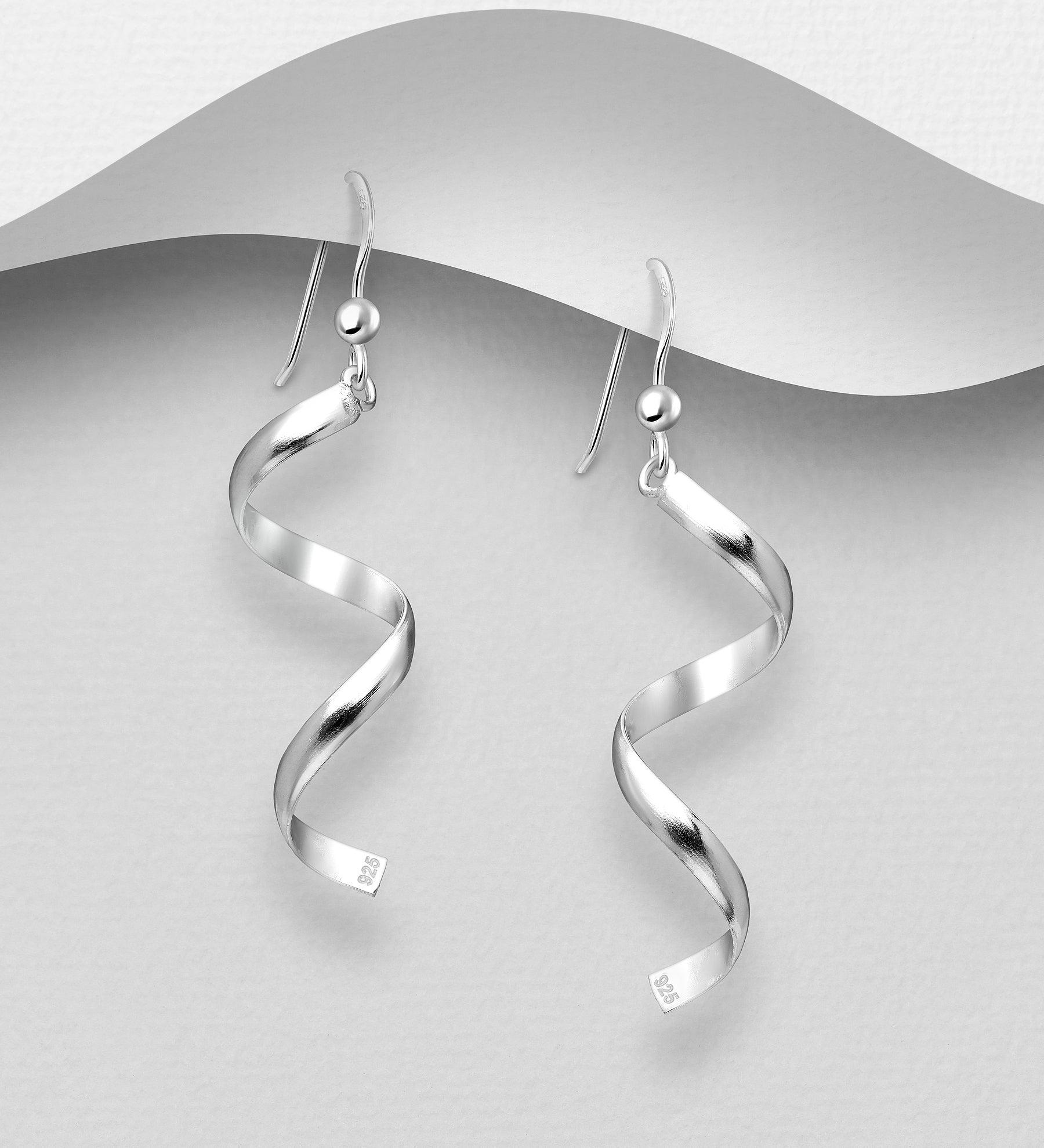 Silver earrings, PREMIUM COLLECTION|Minimalistic Spiral Earrings