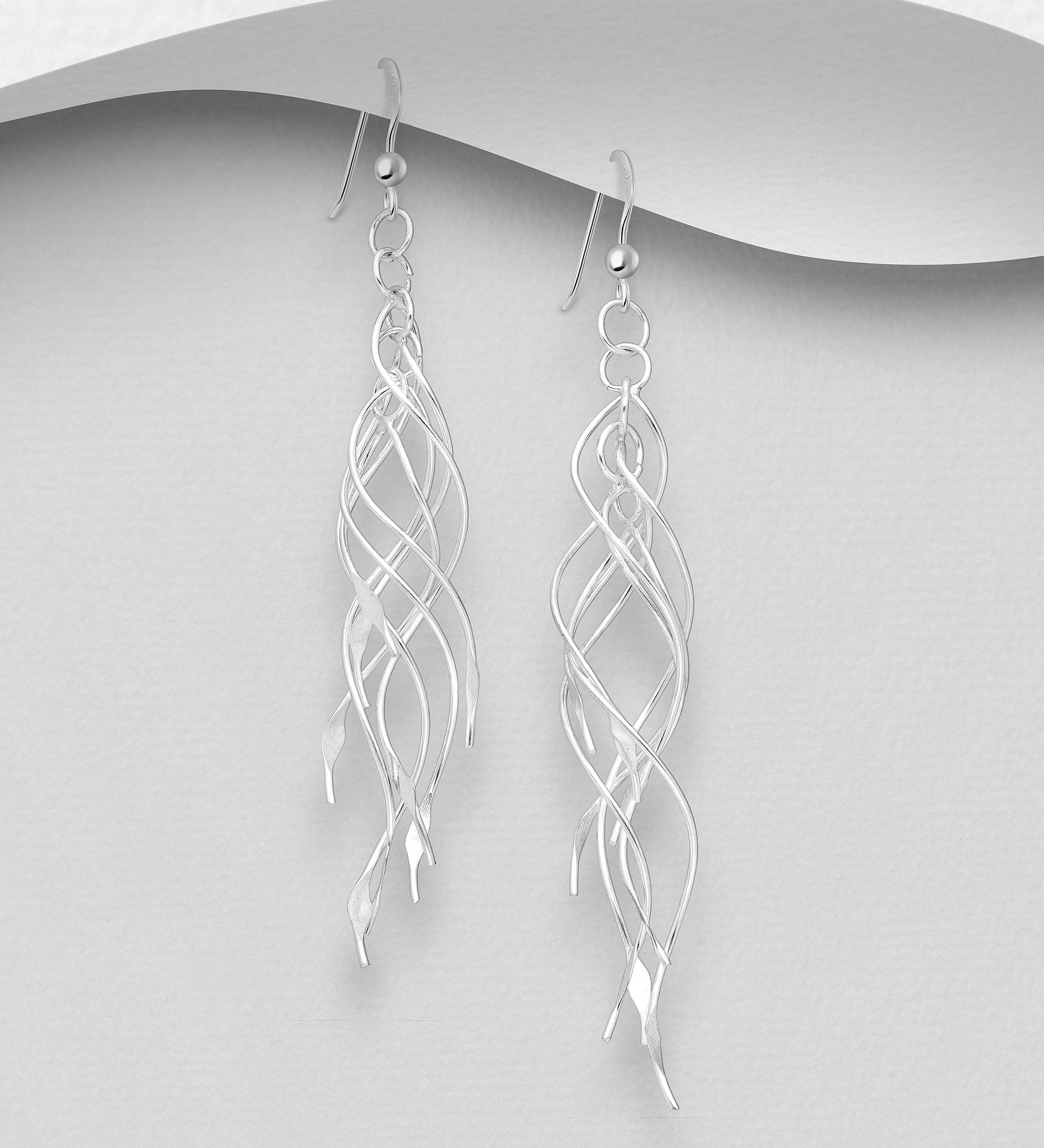 Silver earrings, PREMIUM COLLECTION|Long Minimalistic Earrings