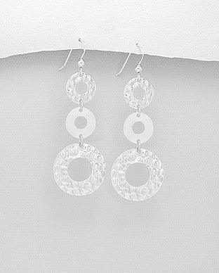 Silver earrings, PREMIUM COLLECTION|Three Circle Earrings