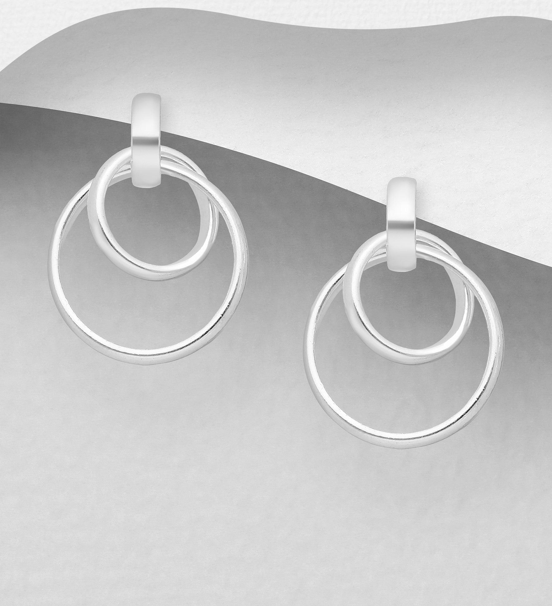 Hopeakorvakorut, PREMIUM COLLECTION|Minimalistic Circle Earrings