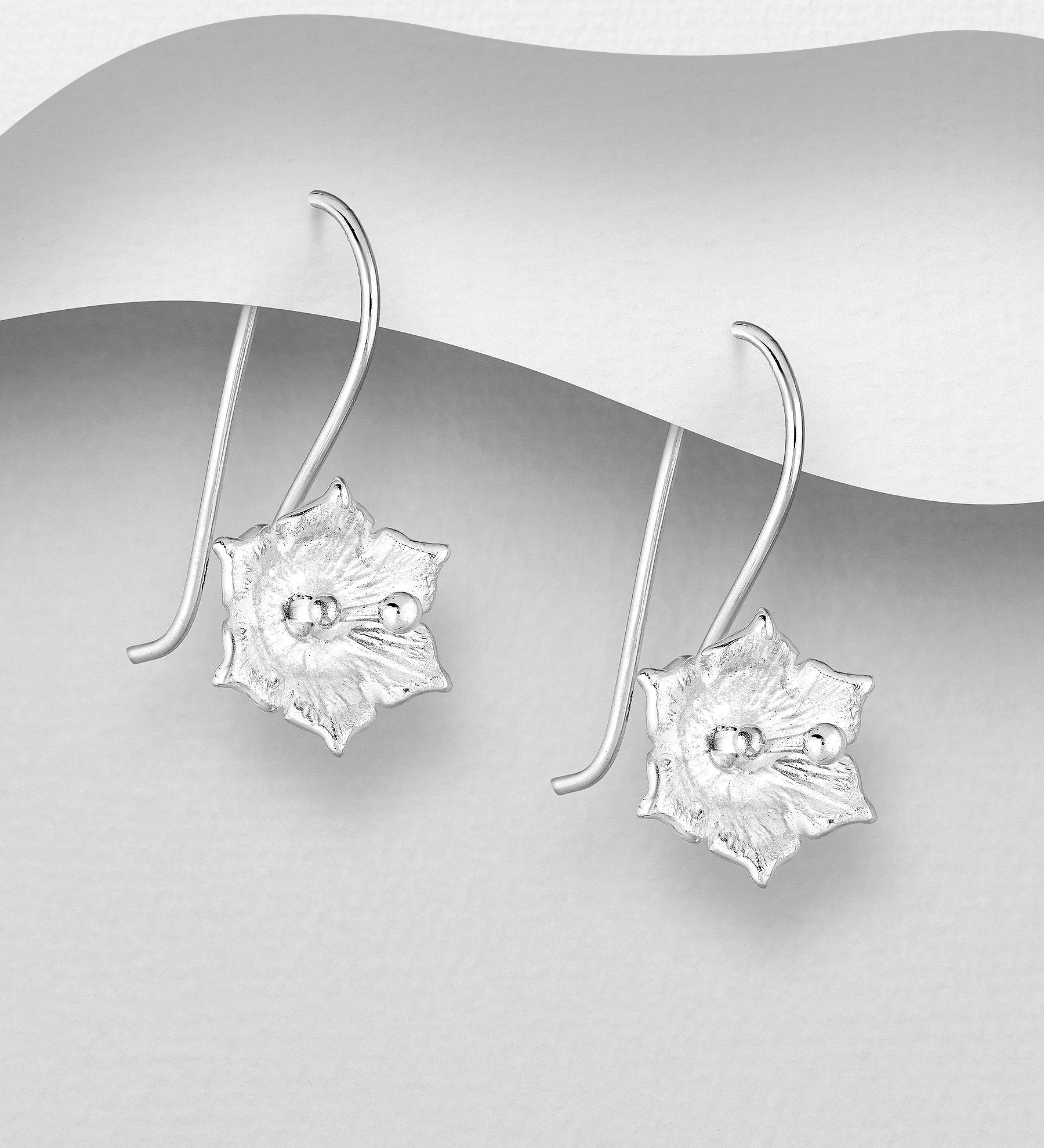 Silver earrings, PREMIUM COLLECTION|Delicate Matt Twinflower