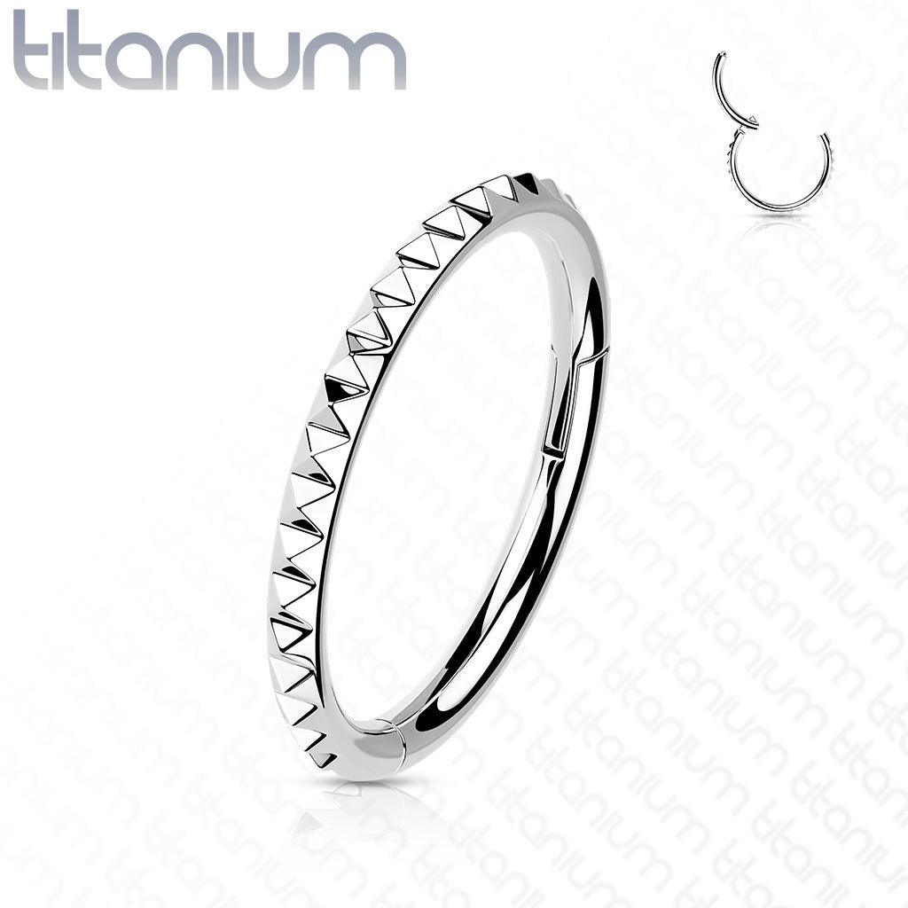 Piercing Ring, Implant Grade Titanium Pyramid Cut Hoop