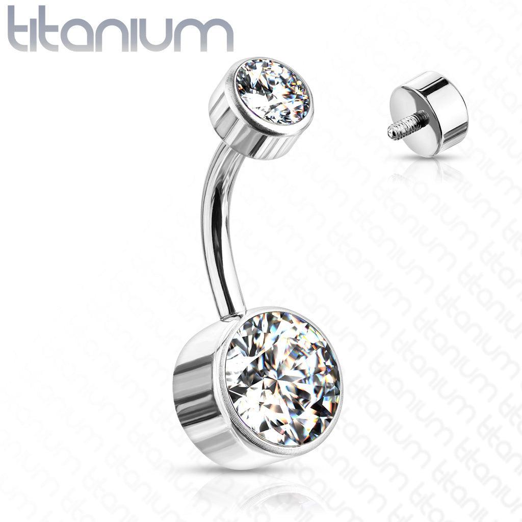 Navel jewelry, Mini Implant Grade Titanium Bezel Bananabell