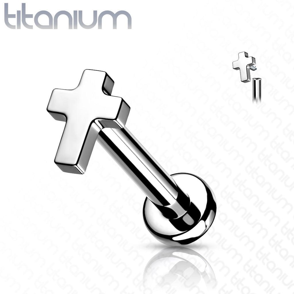 Cartilage jewelry/tragus jewelry, Implant Grade Titanium Mini Cross