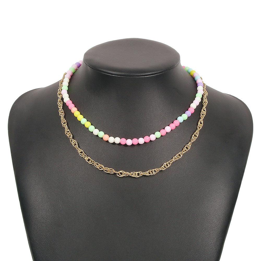 Kerroskaulakoru, FRENCH RIVIERA|Trendy Colourful Necklace with Chain