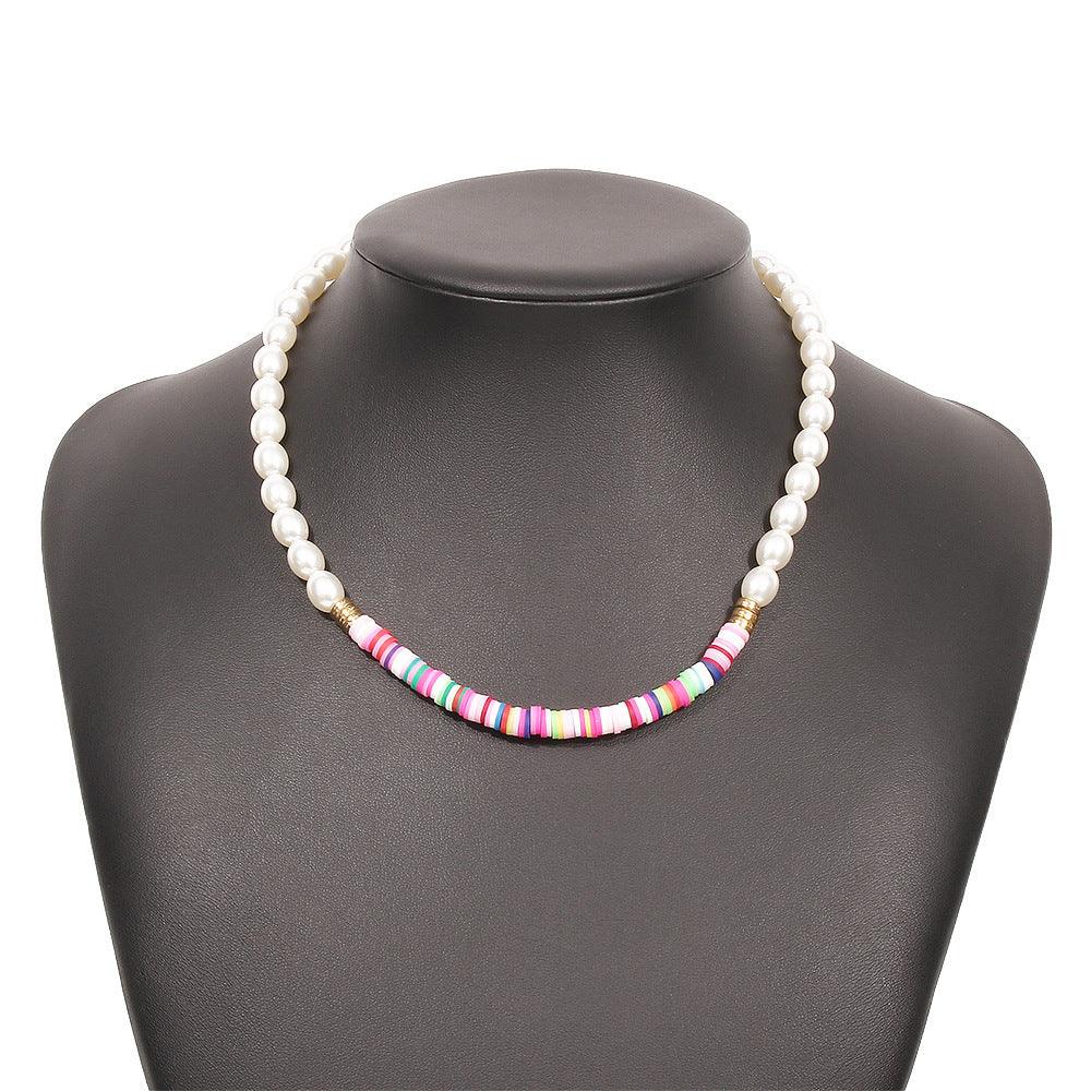 Necklace, FRENCH RIVIERA|Trendy Colorful Pearl Necklace