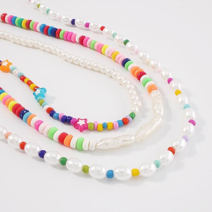 Kerroskaulakoru, FRENCH RIVIERA|Trendy Colourful Three Piece Necklace