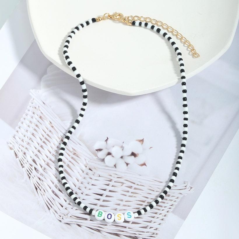 Necklace, FRENCH RIVIERA|Trendy Black &amp; White Boss Necklace