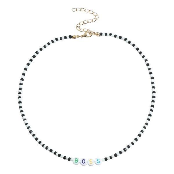 Kaulakoru, FRENCH RIVIERA|Trendy Black & White Boss Necklace