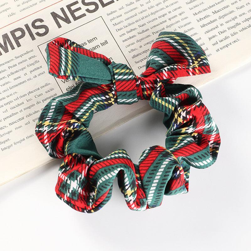 Donitsi/Scrunchie|SUGAR SUGAR, Green Bowtie Tartan Scrunchie