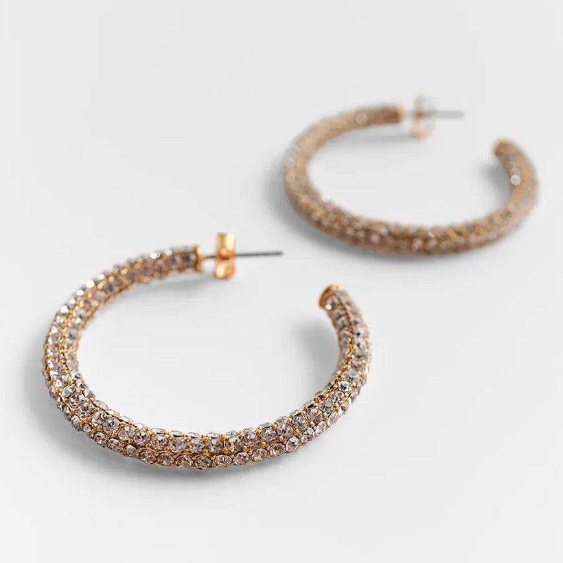 Earrings, FRENCH RIVIERA|Glamour Bling Hoops