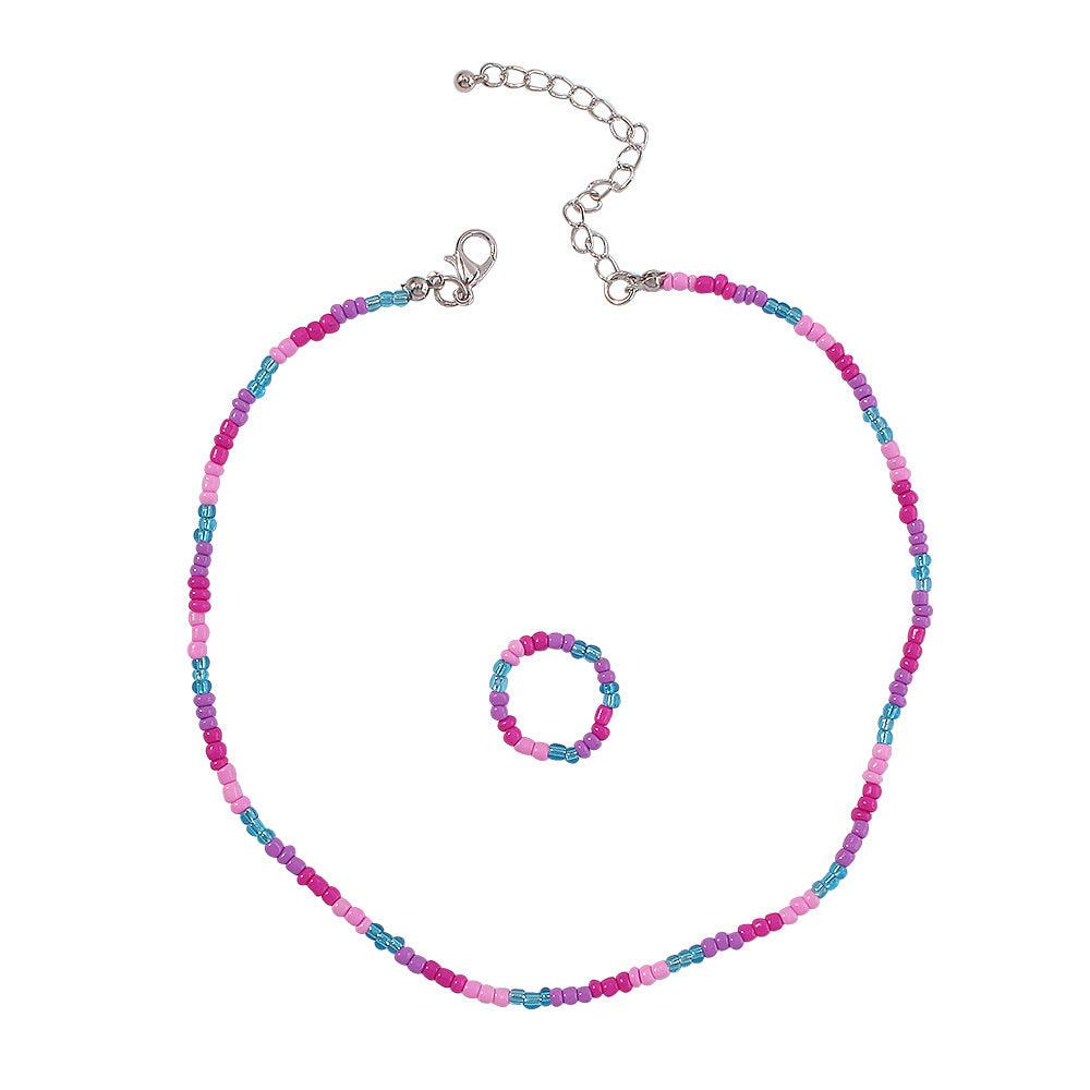 Necklace, FRENCH RIVIERA | Colorful Beach Necklace with Ring