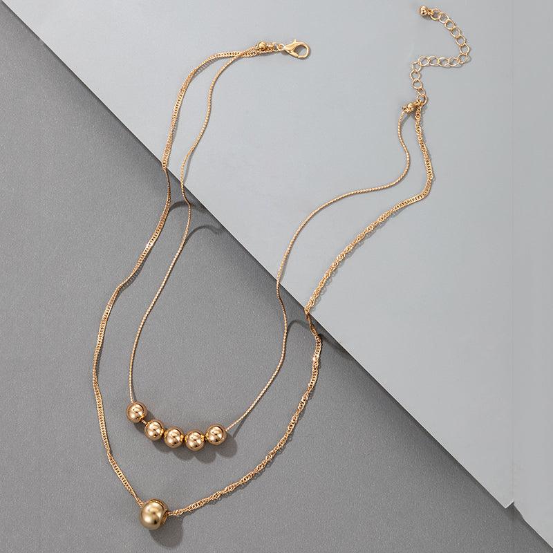 Kerroskaulakoru, FRENCH RIVIERA|Two Layer Classic Necklace in Gold