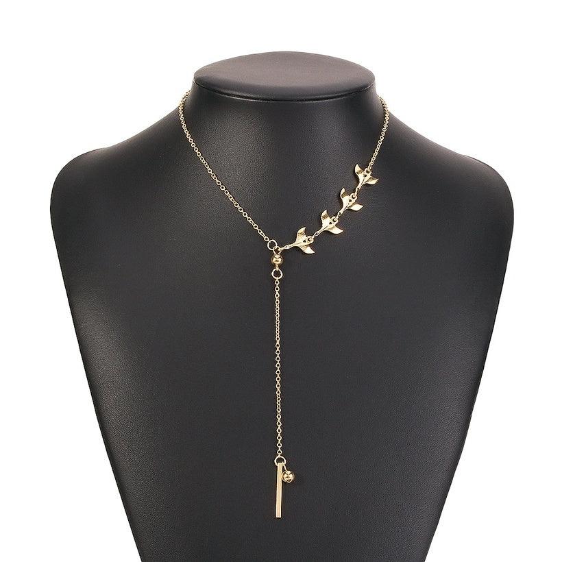 Necklace, FRENCH RIVIERA|Long Whale Tail Necklace in Gold