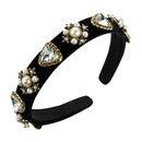 Hairband|SUGAR SUGAR, Velvet Hairband with Pearls in Black