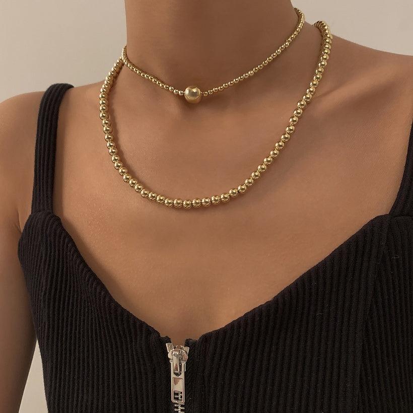 Necklace set, FRENCH RIVIERA|Gold Pearl Necklace Set