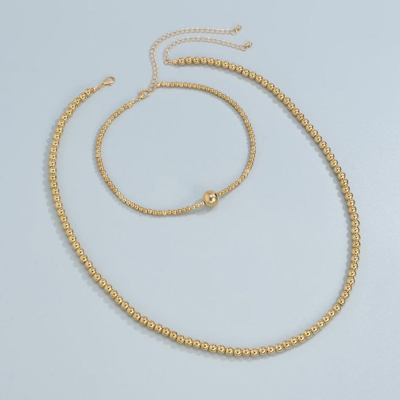 Necklace set, FRENCH RIVIERA|Gold Pearl Necklace Set