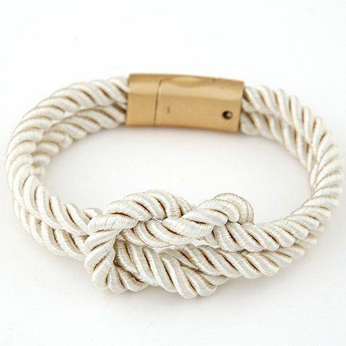 Bracelet, FRENCH RIVIERA|Minimalistic Knot Bracelet in White