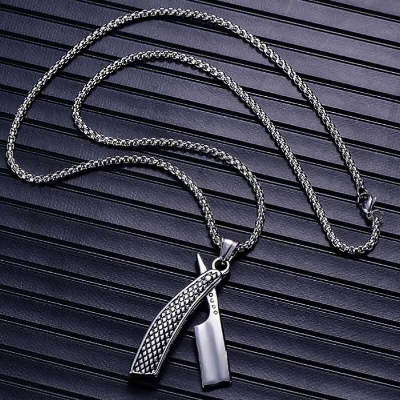 Surgical steel pendant, Razor Pendant