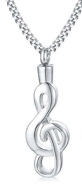 Surgical Steel Necklace, Glef Pendant - Openable Clef Necklace