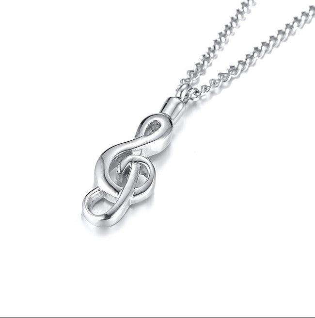 Surgical Steel Necklace, Glef Pendant - Openable Clef Necklace