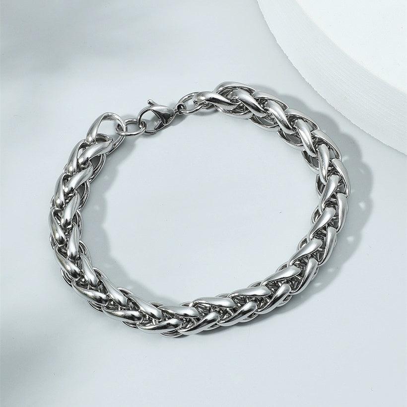 Surgical Steel Bracelet, Chunky Braided Bracelet