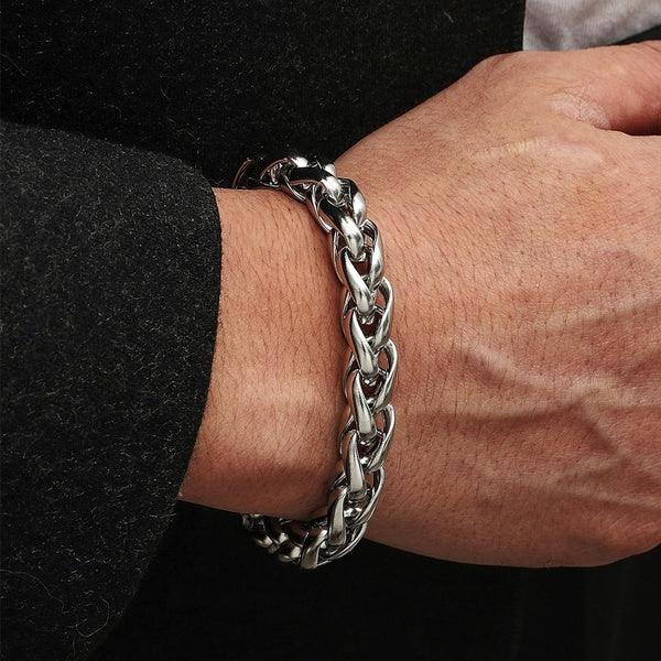 Surgical Steel Bracelet, Chunky Braided Bracelet