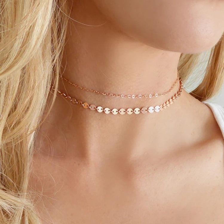 Surgical Steel Jewelry Set, FRENCH RIVIERA|Rosegold Choker Necklace Set