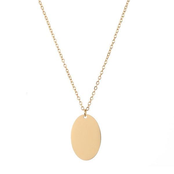 Kirurginteräskaulakoru, FRENCH RIVIERA|Oval Necklace in Gold