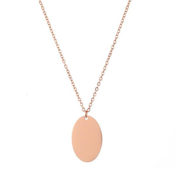 Surgical steel necklace, FRENCH RIVIERA|Oval Necklace in Rosegold