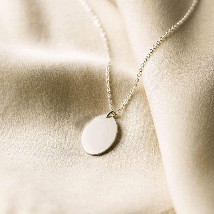 Surgical steel necklace, FRENCH RIVIERA|Oval Necklace in Silver