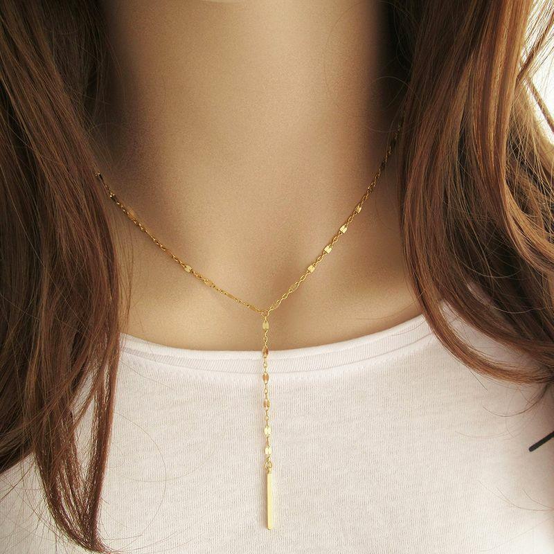 Surgical steel necklace, FRENCH RIVIERA|Y-Shaped Necklace in Gold