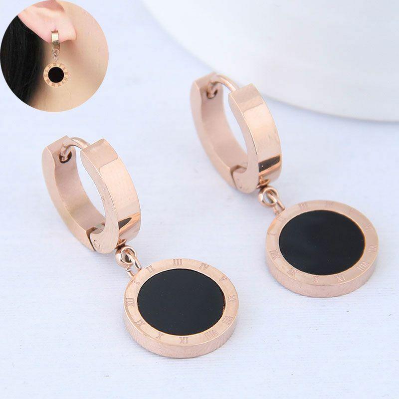 Surgical Steel Rings, FRENCH RIVIERA|Yvonne Rosegold Hoops in Black