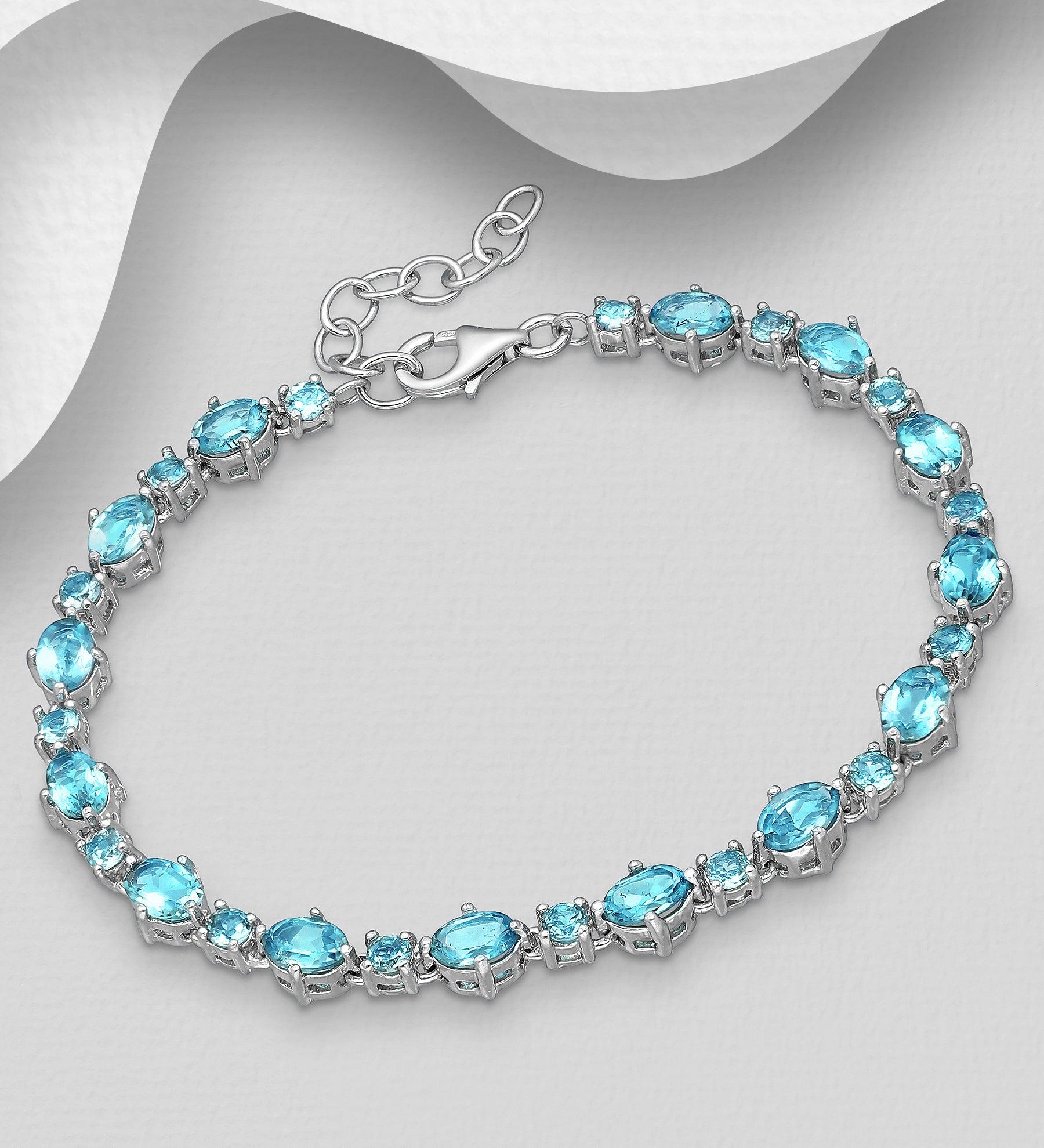 Hopearannekoru, PREMIUM COLLECTION|La Preciada Blue Topaz Bracelet