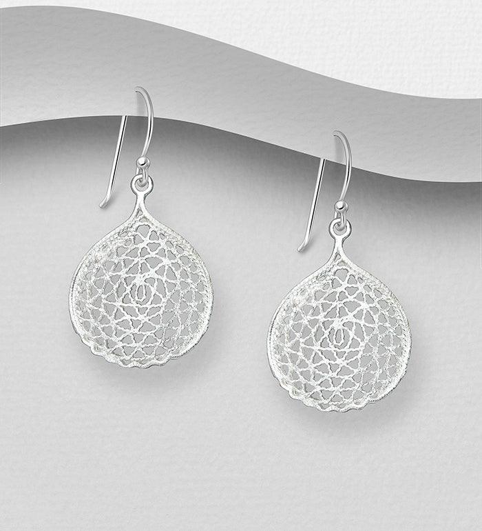 Silver earrings, PREMIUM COLLECTION|Filigree Round Earrings