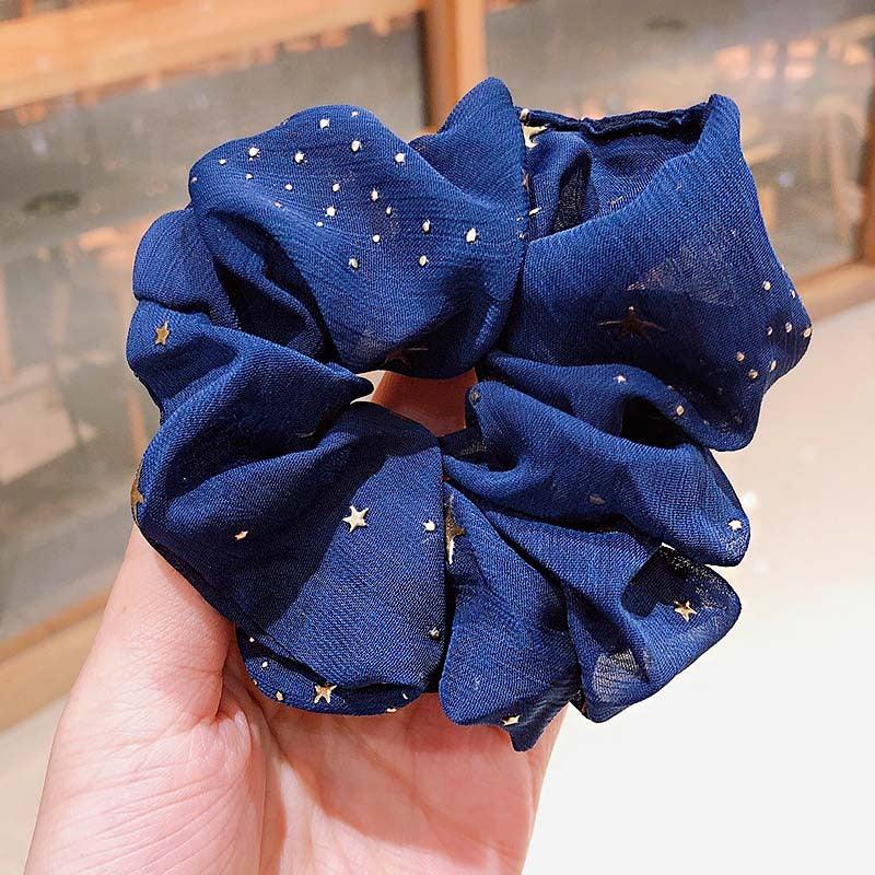 Hair donut/scrunchie|SUGAR SUGAR, Star Scrunchie in Blue