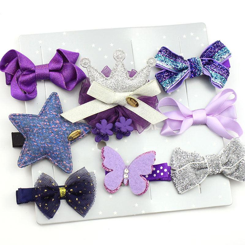 Children's hair jewelry set, Purple Princess hairpin set