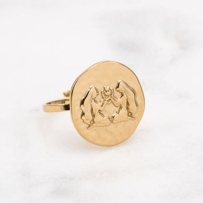 Surgical steel ring, Astro Collection horoscope jewelry