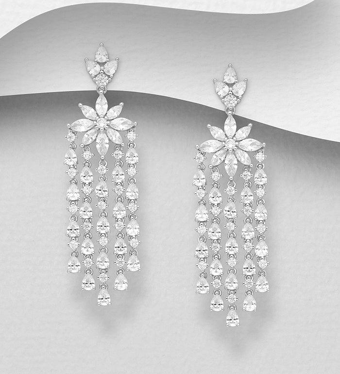 Silver earrings, PREMIUM COLLECTION|La Preciada Chandelier Earrings