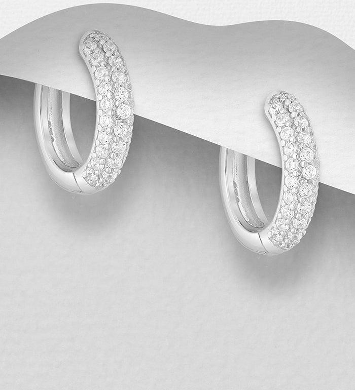 Silver hoops, PREMIUM COLLECTION|La Preciada Medium Hoop Earrings