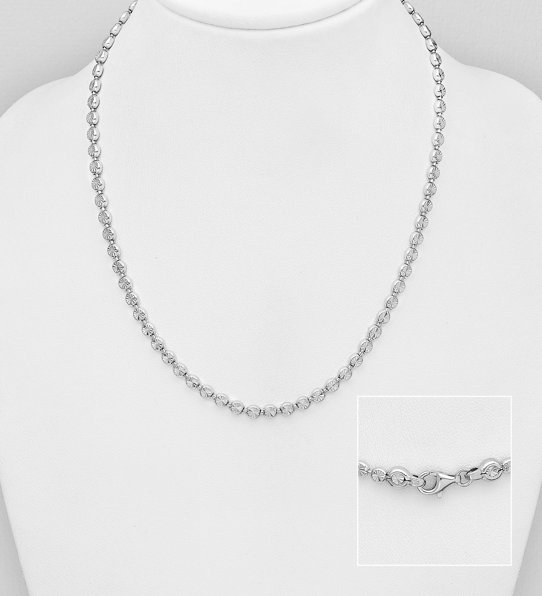 Hopeaketju, Classic Diamond Cut Silver Chain 50cm