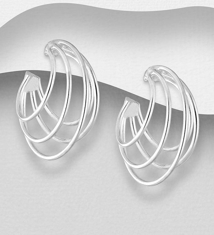 Silver rings, PREMIUM COLLECTION|Multi Layer Hoop Earrings