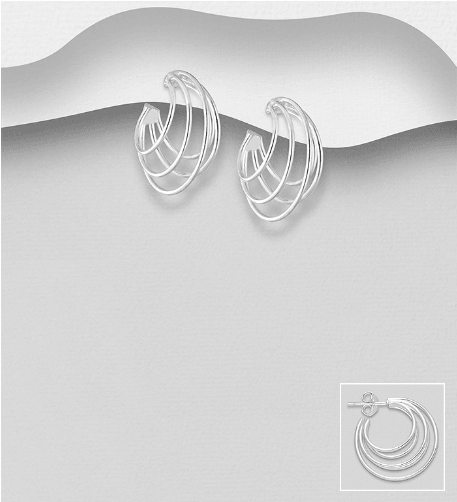 Hopearenkaat, PREMIUM COLLECTION|Multi Layer Hoop Earrings