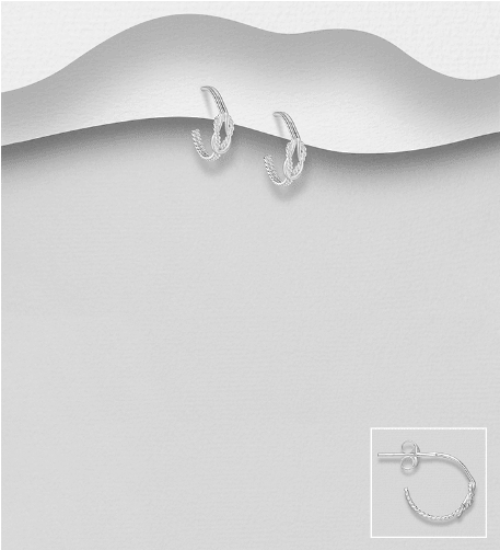 Silver rings, PREMIUM COLLECTION|Small Knot Hoop Earrings