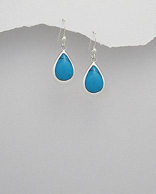 Hopeakorvakorut, PREMIUM COLLECTION|Teardrop Earrings in Sky Blue