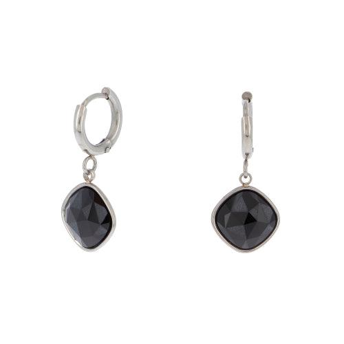 Earrings, BOHM PARIS|Léa avec Cristal noir (rhodium)