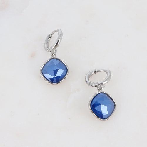 Earrings, BOHM PARIS|Léa avec Cristal royal blue (rhodium)