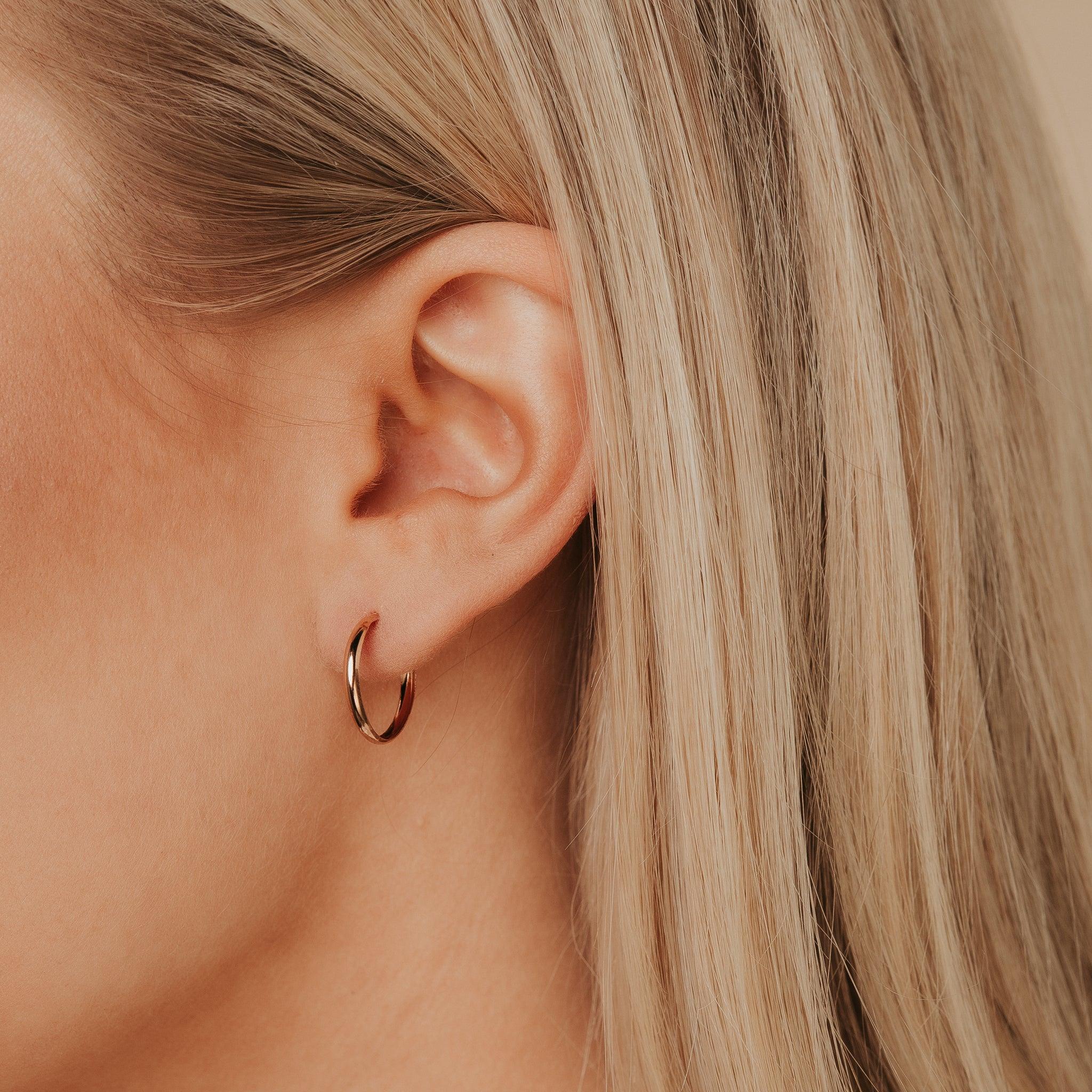 Earrings, 14K Gold Hoops